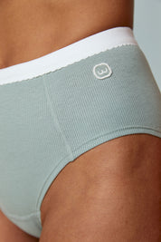 Ribbed Cotton High-waist Briefs