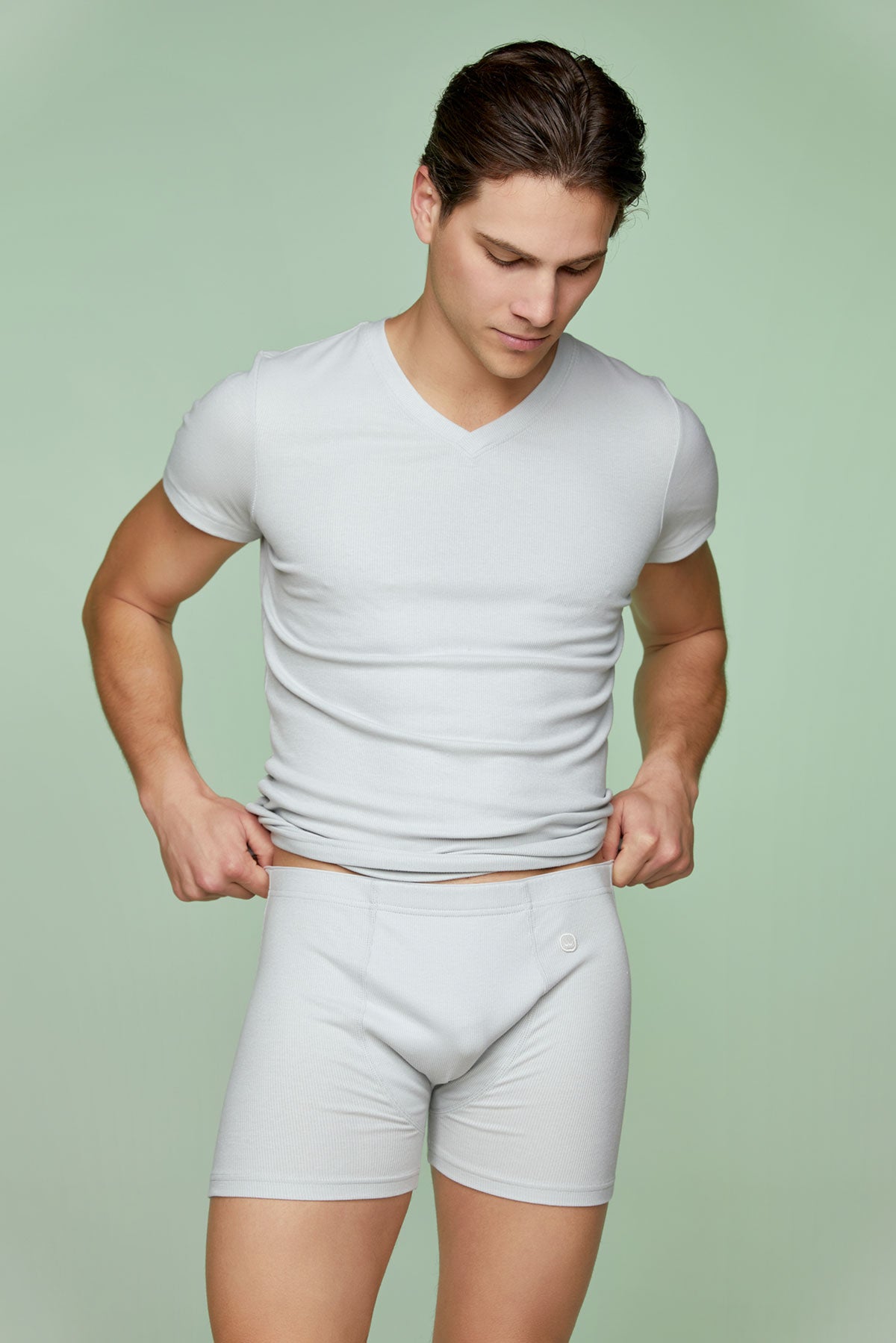 Ribbed Cotton Boxer Briefs Soft Lining