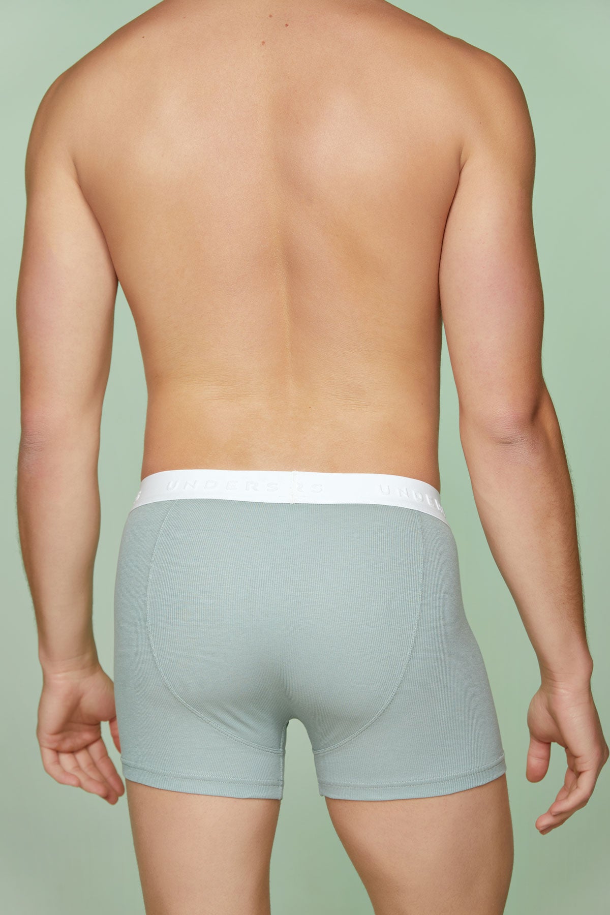 Ribbed Cotton Boxer Briefs with Buttons