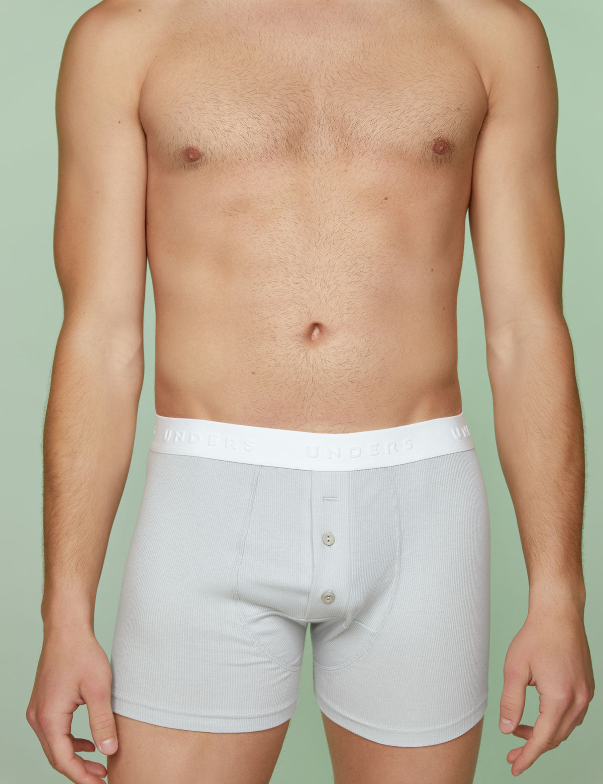 Ribbed Cotton Boxer Briefs with Buttons