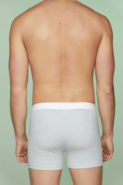 Ribbed Cotton Boxer Briefs with Buttons