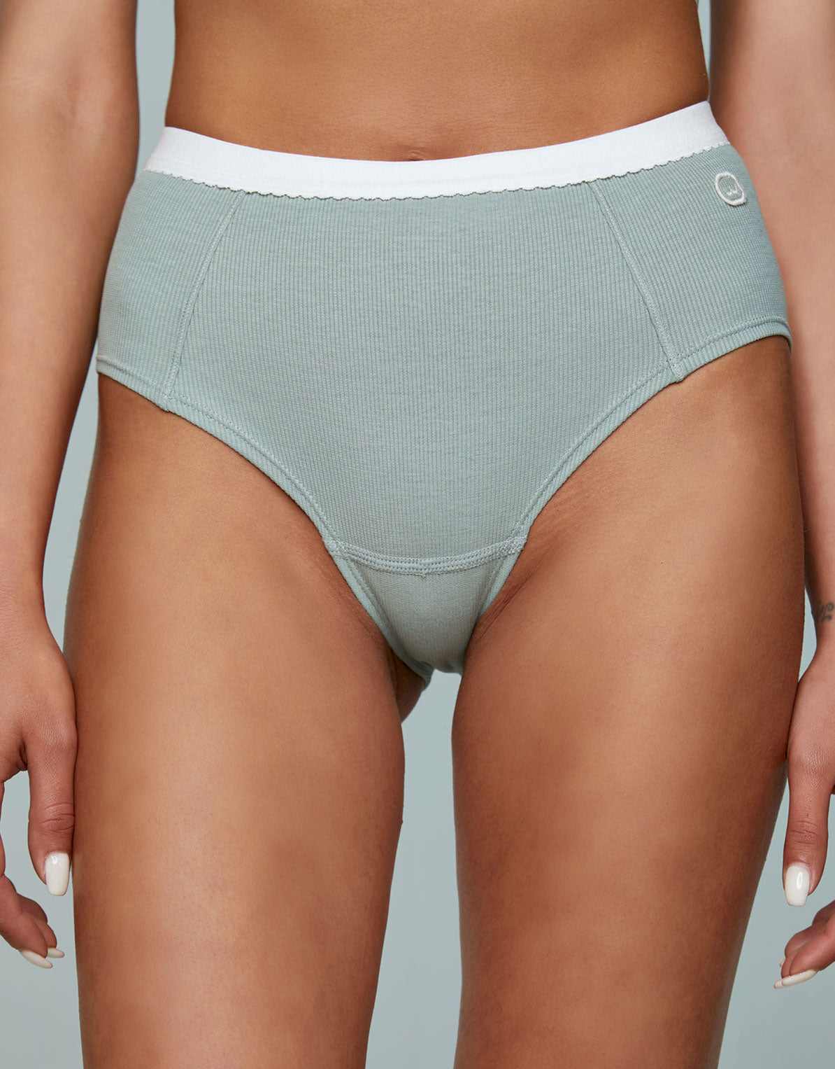 Ribbed Cotton High-waist Briefs