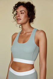 Ribbed Cotton Sport Bras